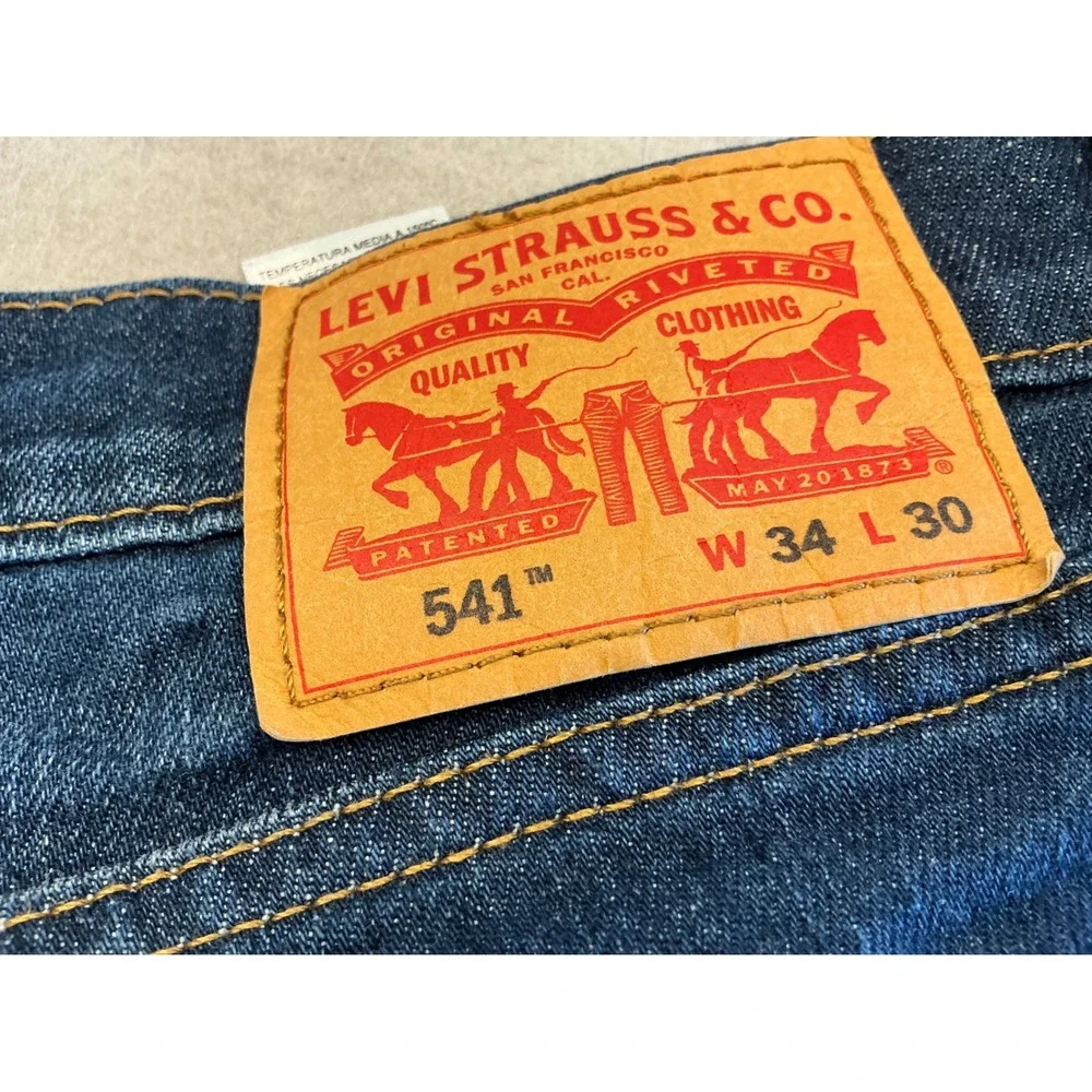 Levi's 541 Athletic Taper Jeans Medium Wash Denim 34x30 Mens Blue